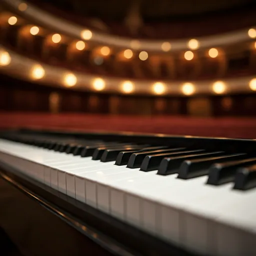 Phím đàn piano trong khán phòng hòa nhạc